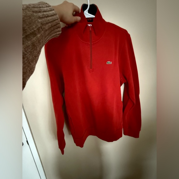 Lacoste Men's Bold Red Zip-Up Sweater - Picture 4 of 7